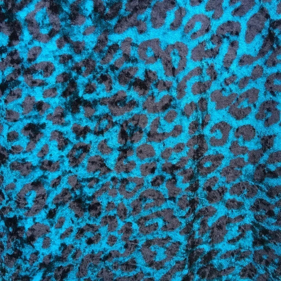 ASOS Women Dark Teal Velvet Cheetah Print Mini Dress Tall Size 6 - Picture 3 of 4